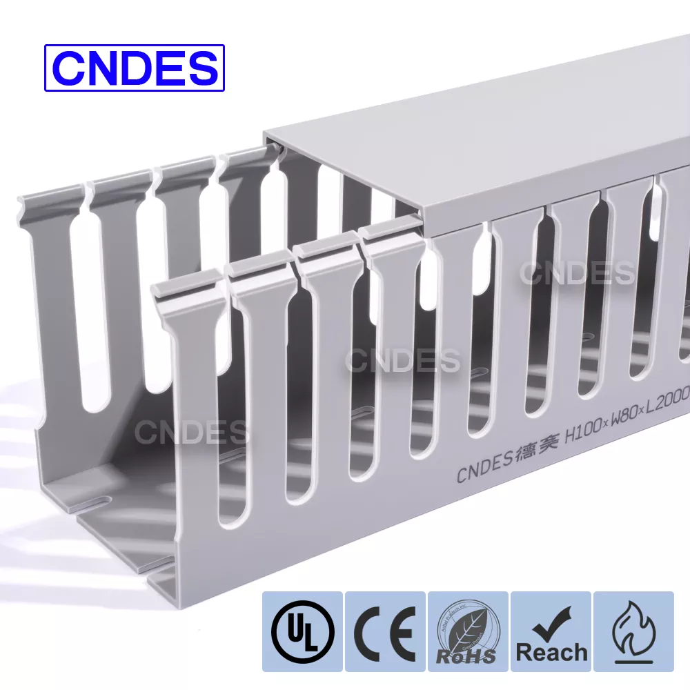 100×80 유연한 슬롯형 PVC 배선 덕트