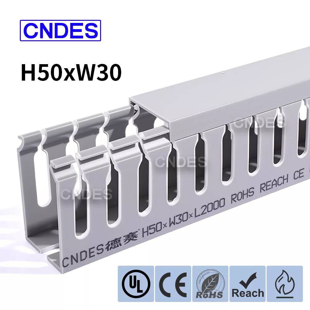 50×30 슬롯형 PVC 케이블 정리 덕트