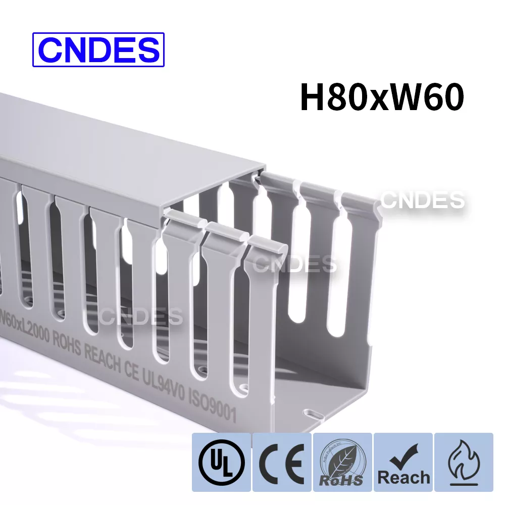 80×60 상장된 슬롯형 PVC 배선 덕트