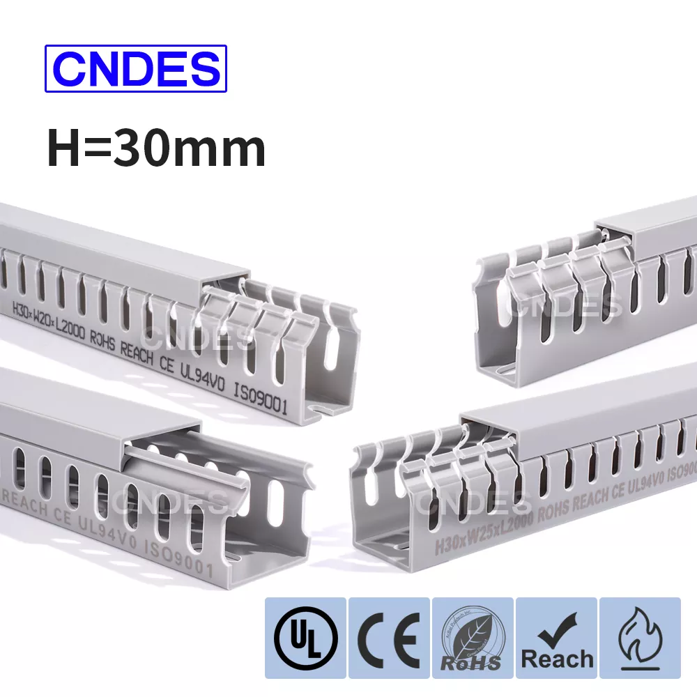 30mm 높이 슬롯 형 PVC 케이블 관리 덕트